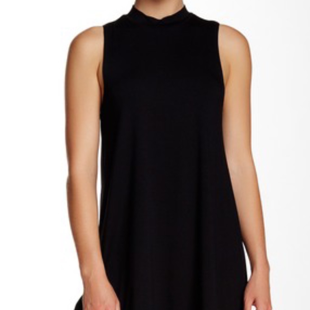 Black mock neck dress